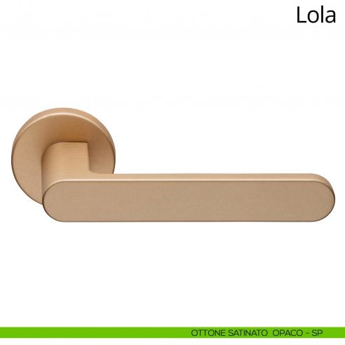 Maniglia per porta interna Lola Zincral Linea Calì rosetta tonda - ottone satinato opaco