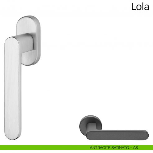 Maniglia per finestra martellina DK Lola Zincral Linea Calì - antracite satinato