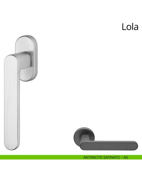 Maniglia per finestra martellina DK Lola Zincral Linea Calì - antracite satinato