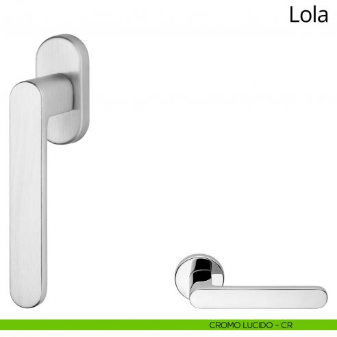 Maniglia per finestra martellina DK Lola Zincral Linea Calì - cromo lucido