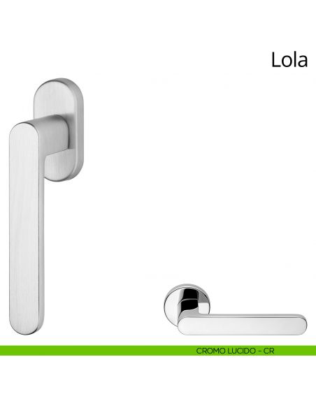 Maniglia per finestra martellina DK Lola Zincral Linea Calì - cromo lucido