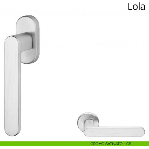Maniglia per finestra martellina DK Lola Zincral Linea Calì - cromo satinato