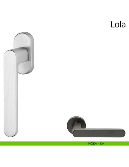 Maniglia per finestra martellina DK Lola Zincral Linea Calì - moka