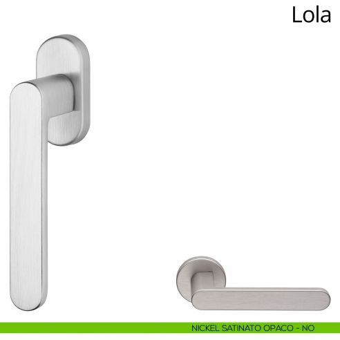 Maniglia per finestra martellina DK Lola Zincral Linea Calì - nickel satinato opaco