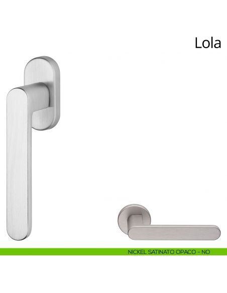 Maniglia per finestra martellina DK Lola Zincral Linea Calì - nickel satinato opaco
