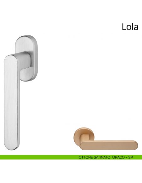 Maniglia per finestra martellina DK Lola Zincral Linea Calì - ottone satinato opaco
