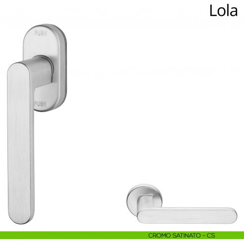Maniglia per finestra martellina DK antintrusione Lola Zincral Linea Calì - cromo satinato