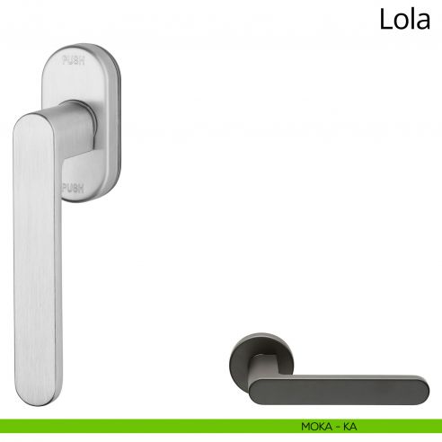 Maniglia per finestra martellina DK antintrusione Lola Zincral Linea Calì - moka