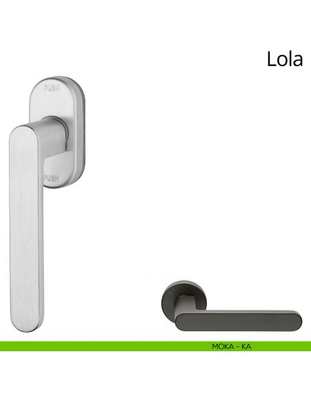 Maniglia per finestra martellina DK antintrusione Lola Zincral Linea Calì - moka