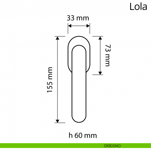 Maniglia per finestra martellina DK antintrusione Lola Zincral Linea Calì - disegno
