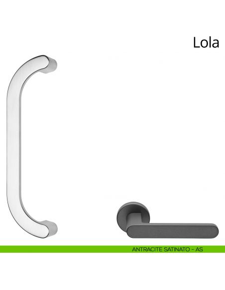 Maniglione per porta zancato Lola Zincral Linea Calì - antracite satinato