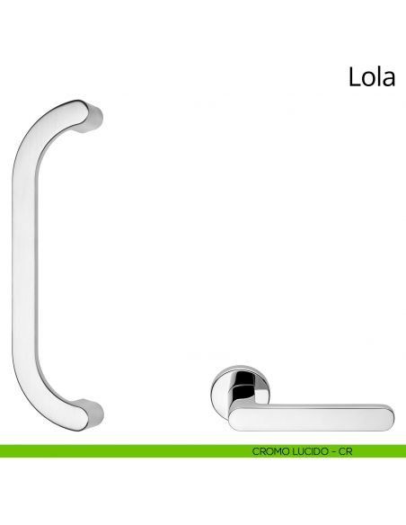 Maniglione per porta zancato Lola Zincral Linea Calì - cromo lucido