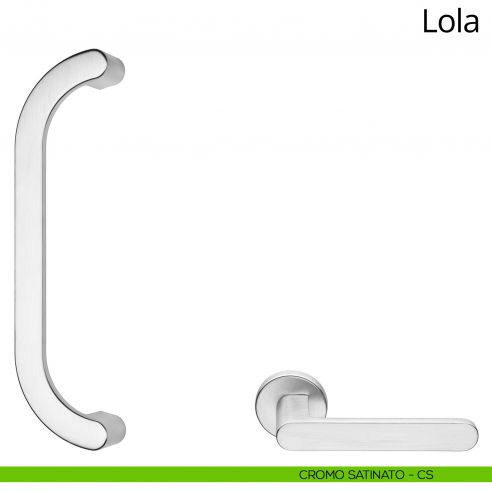 Maniglione per porta zancato Lola Zincral Linea Calì - cromo satinato