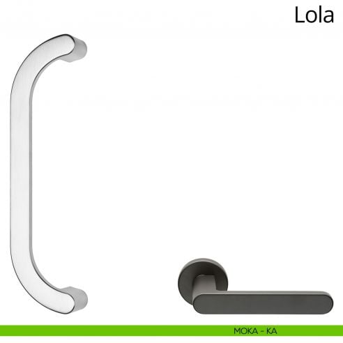 Maniglione per porta zancato Lola Zincral Linea Calì - moka