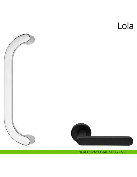 Maniglione per porta zancato Lola Zincral Linea Calì - nero opaco RAL9005