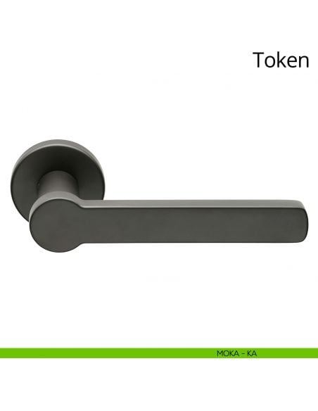 Maniglia per porta interna Token Zincral Linea Calì rosetta tonda - moka