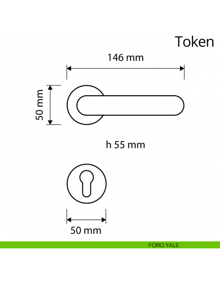 Maniglia per porta interna Token Zincral Linea Calì rosetta tonda