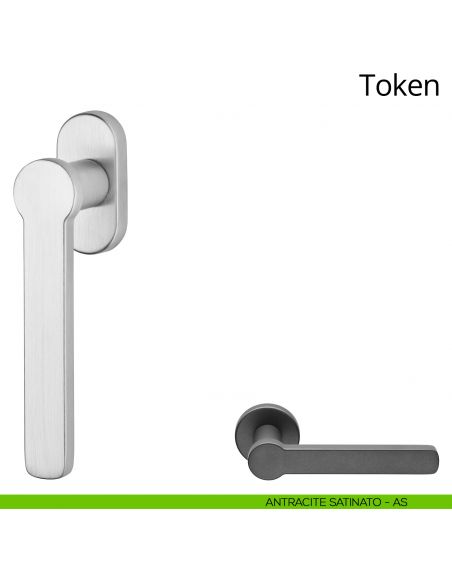 Maniglia per finestra martellina DK Token Zincral Linea Calì - antracite satinato