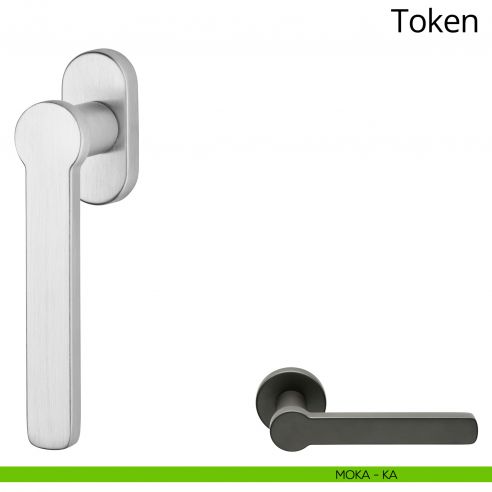 Maniglia per finestra martellina DK Token Zincral Linea Calì - moka