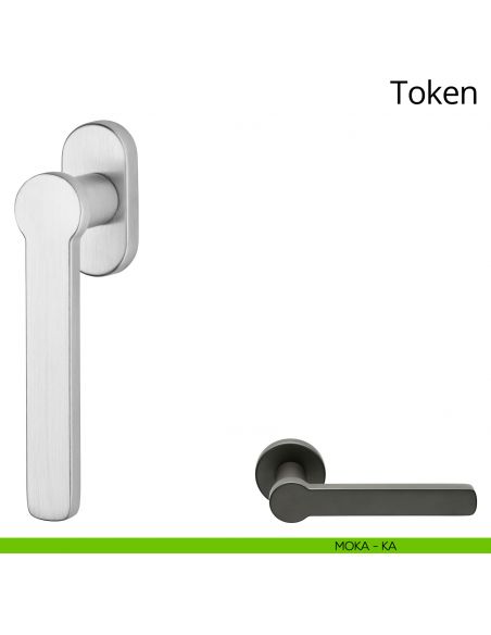 Maniglia per finestra martellina DK Token Zincral Linea Calì - moka