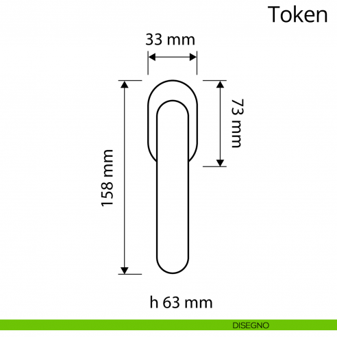 Maniglia per finestra martellina DK antintrusione Token Zincral Linea Calì