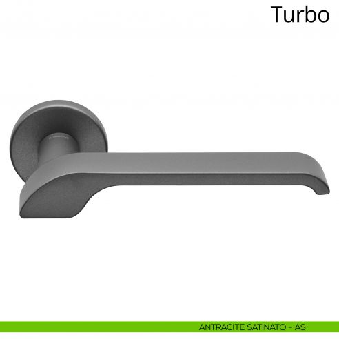 Maniglia per porta interna Turbo Zincral Linea Calì rosetta tonda - antracite