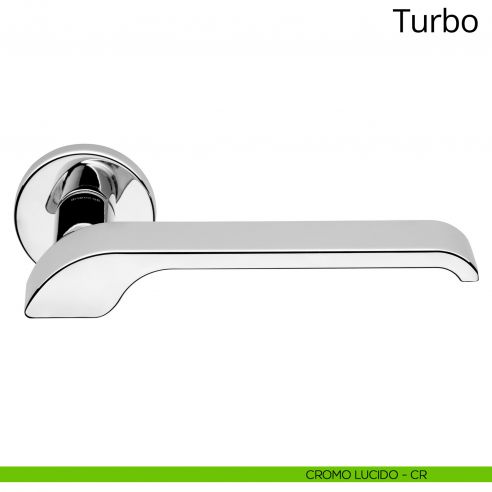 Maniglia per porta interna Turbo Zincral Linea Calì rosetta tonda - cromo lucido