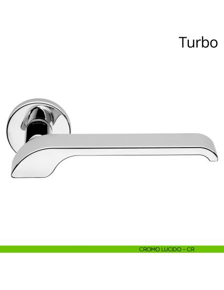 Maniglia per porta interna Turbo Zincral Linea Calì rosetta tonda - cromo lucido