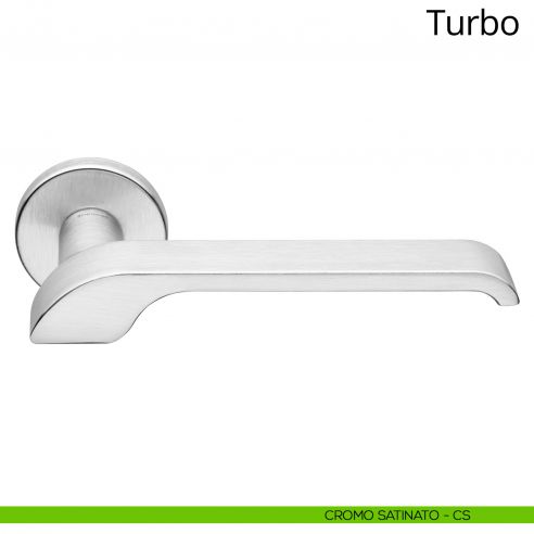 Maniglia per porta interna Turbo Zincral Linea Calì rosetta tonda - cromo satinato