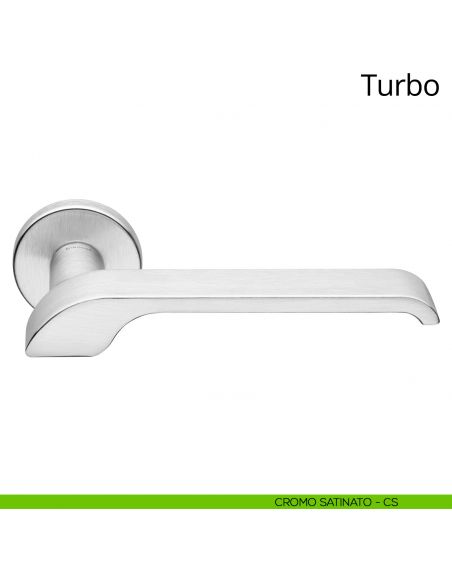 Maniglia per porta interna Turbo Zincral Linea Calì rosetta tonda - cromo satinato