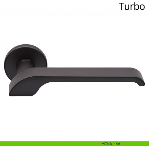 Maniglia per porta interna Turbo Zincral Linea Calì rosetta tonda - moka