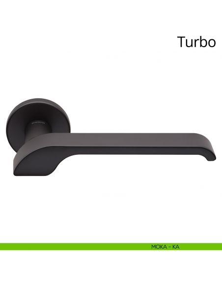 Maniglia per porta interna Turbo Zincral Linea Calì rosetta tonda - moka