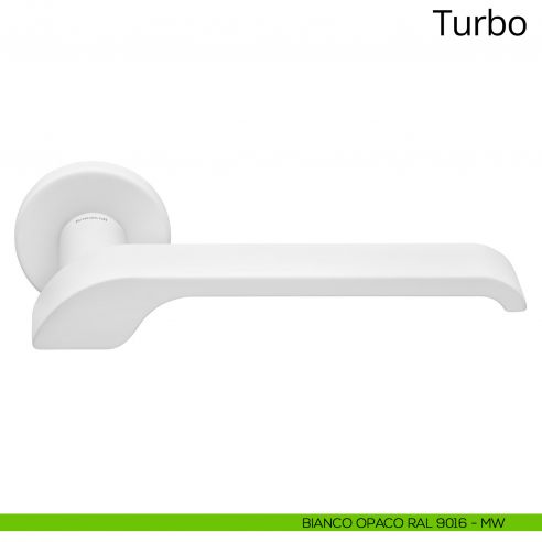 Maniglia per porta interna Turbo Zincral Linea Calì rosetta tonda - bianco opaco RAL9016