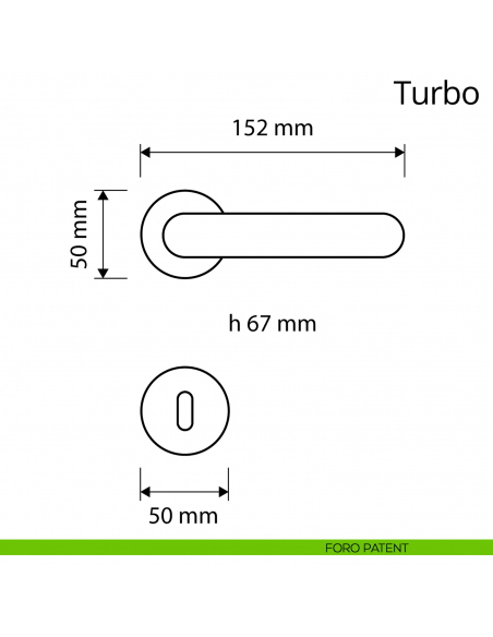 Maniglia per porta interna Turbo Zincral Linea Calì rosetta tonda - foro patent
