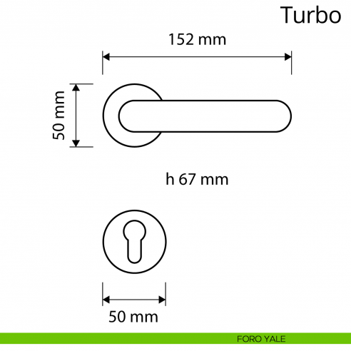 Maniglia per porta interna Turbo Zincral Linea Calì rosetta tonda - foro yale