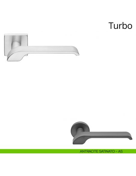 Maniglia per porta interna Turbo Zincral Linea Calì rosetta quadrata - antracite satinato