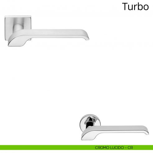 Maniglia per porta interna Turbo Zincral Linea Calì rosetta quadrata - cromo lucido