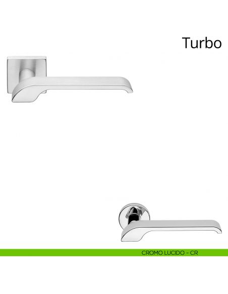 Maniglia per porta interna Turbo Zincral Linea Calì rosetta quadrata - cromo lucido