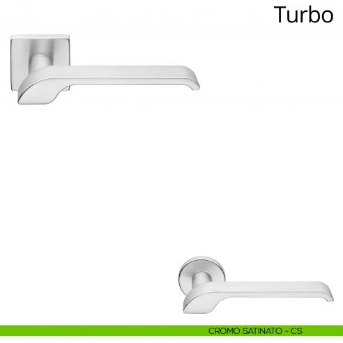 Maniglia per porta interna Turbo Zincral Linea Calì rosetta quadrata - cromo satinato