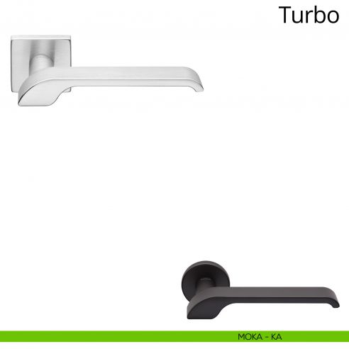 Maniglia per porta interna Turbo Zincral Linea Calì rosetta quadrata - moka