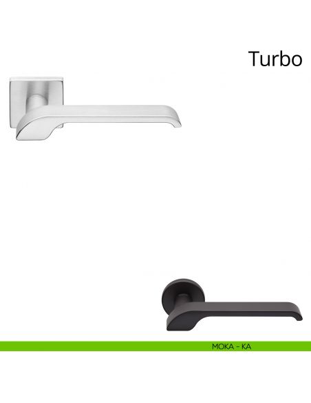 Maniglia per porta interna Turbo Zincral Linea Calì rosetta quadrata - moka