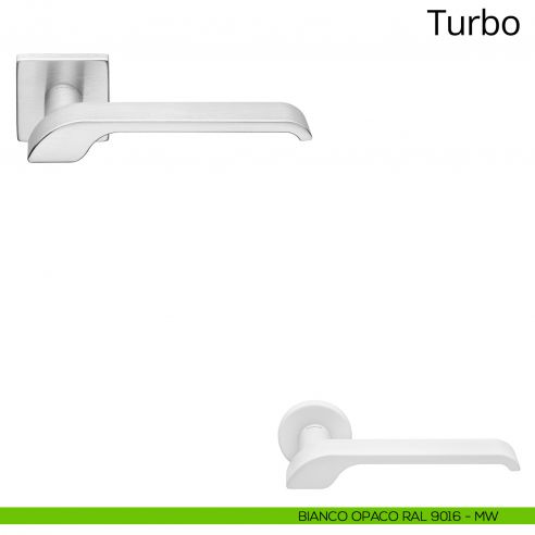 Maniglia per porta interna Turbo Zincral Linea Calì rosetta quadrata - bianco opaco RAL9016