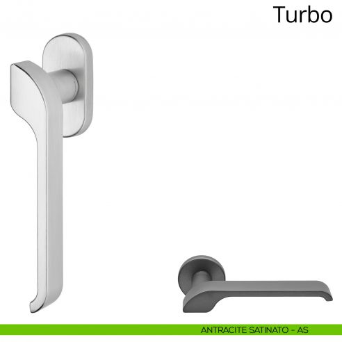 Maniglia per finestra martellina DK Turbo Zincral Linea Calì - antracite satinato