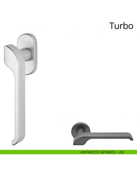 Maniglia per finestra martellina DK Turbo Zincral Linea Calì - antracite satinato