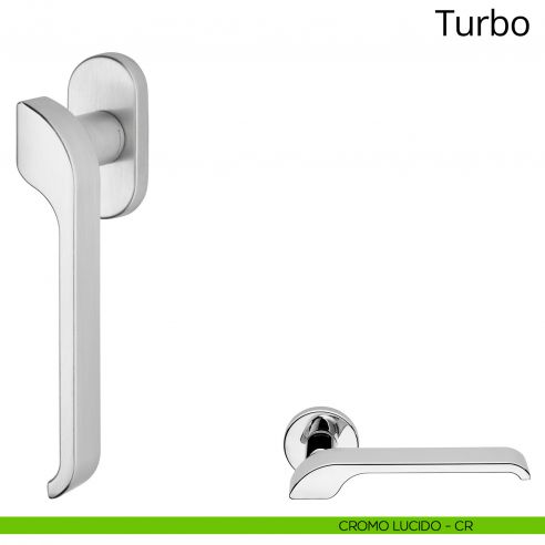 Maniglia per finestra martellina DK Turbo Zincral Linea Calì - cromo lucido