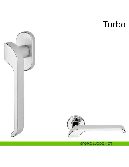 Maniglia per finestra martellina DK Turbo Zincral Linea Calì - cromo lucido