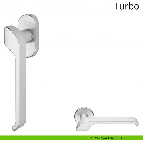 Maniglia per finestra martellina DK Turbo Zincral Linea Calì - cromo satinato