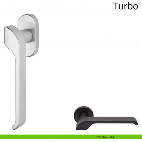 Maniglia per finestra martellina DK Turbo Zincral Linea Calì - moka