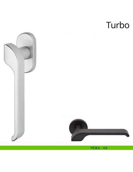 Maniglia per finestra martellina DK Turbo Zincral Linea Calì - moka