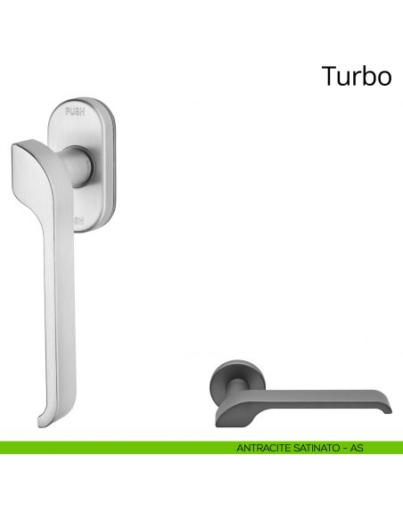 Maniglia per finestra martellina DK antintrusione Turbo Zincral Linea Calì - antracite satinato